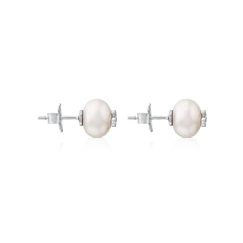 Pendientes de oro con diamantes y perlas cultivadas TOUS Puppies