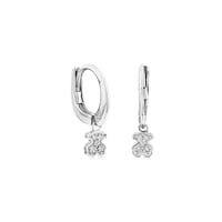 White Gold TOUS Puppies Earrings with Diamonds Bear motif
