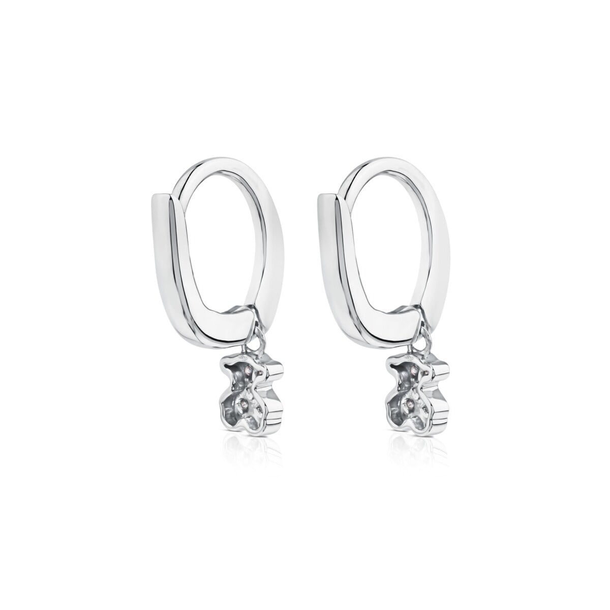 White Gold TOUS Puppies Earrings with Diamonds Bear motif
