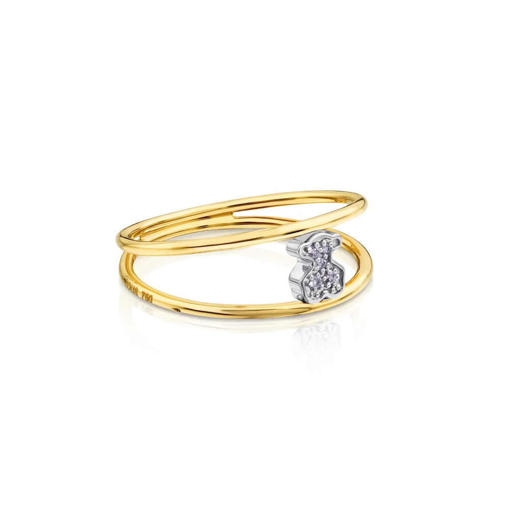 Anillo Puppies de Oro con Diamantes