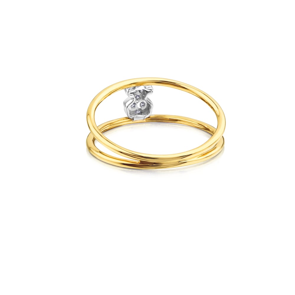 Anillo Puppies de Oro con Diamantes