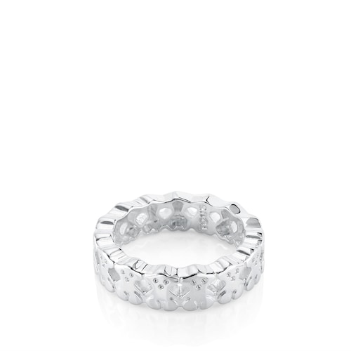 Silver TOUS Puppies Ring Bear motifs