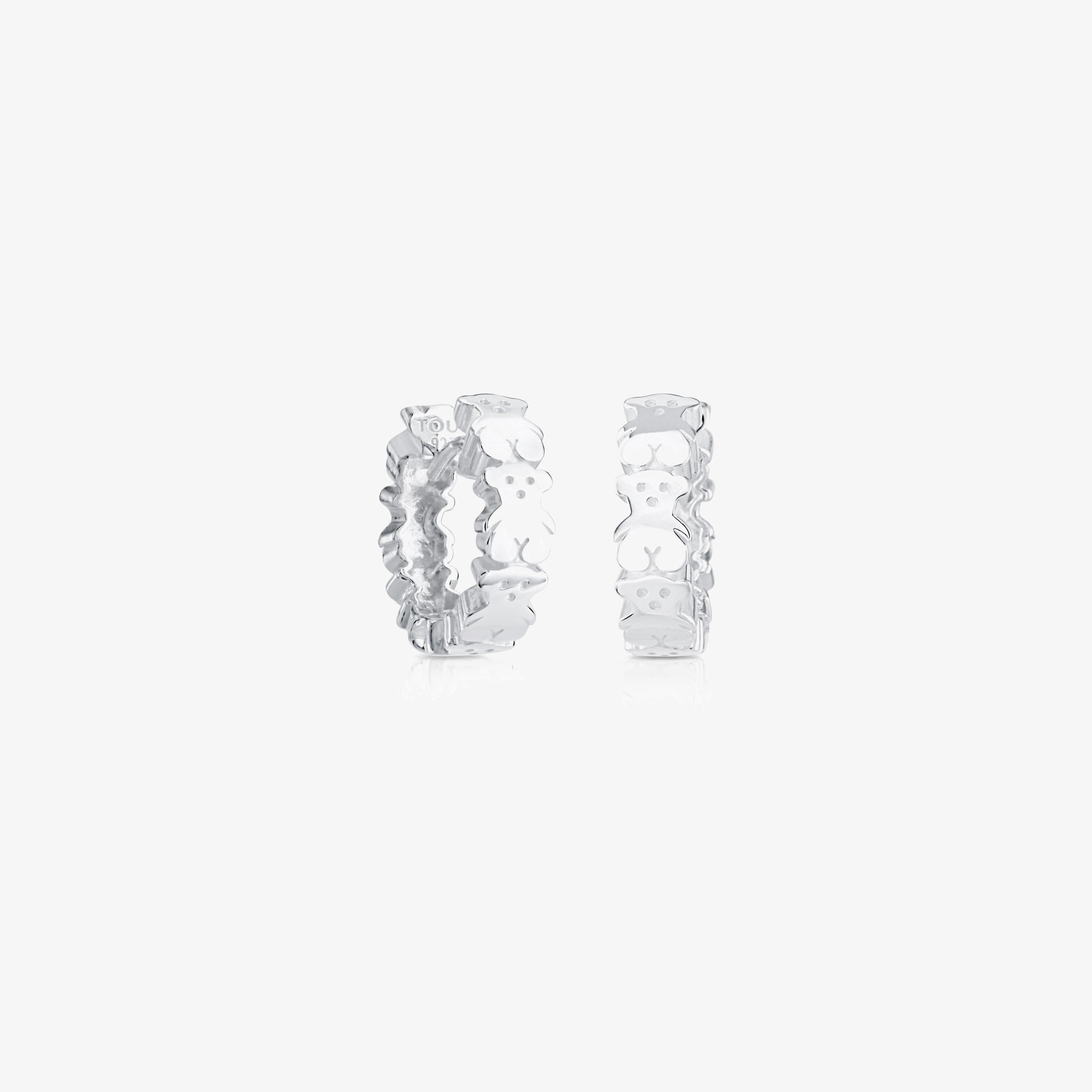 Silver TOUS Puppies hoop Earrings