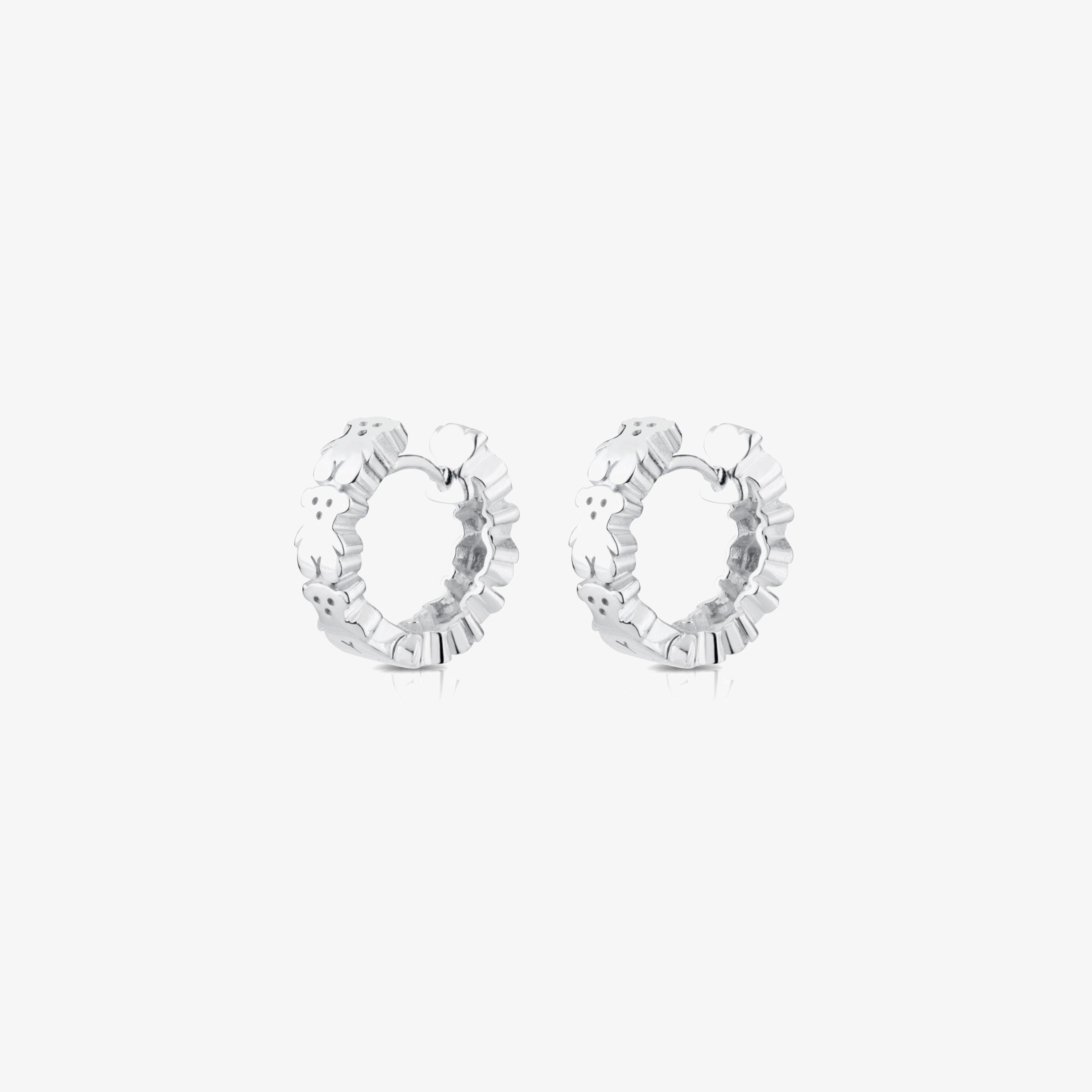 Silver TOUS Puppies hoop Earrings