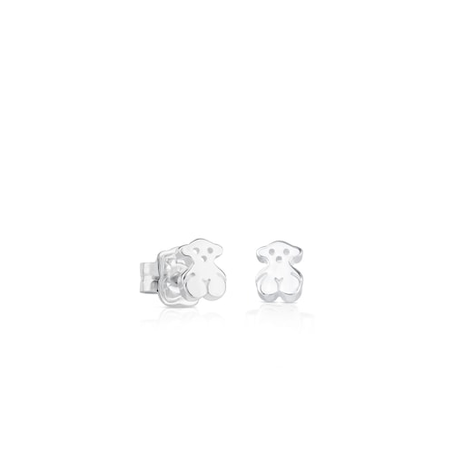 Silver TOUS Puppies Earrings 0,5cm