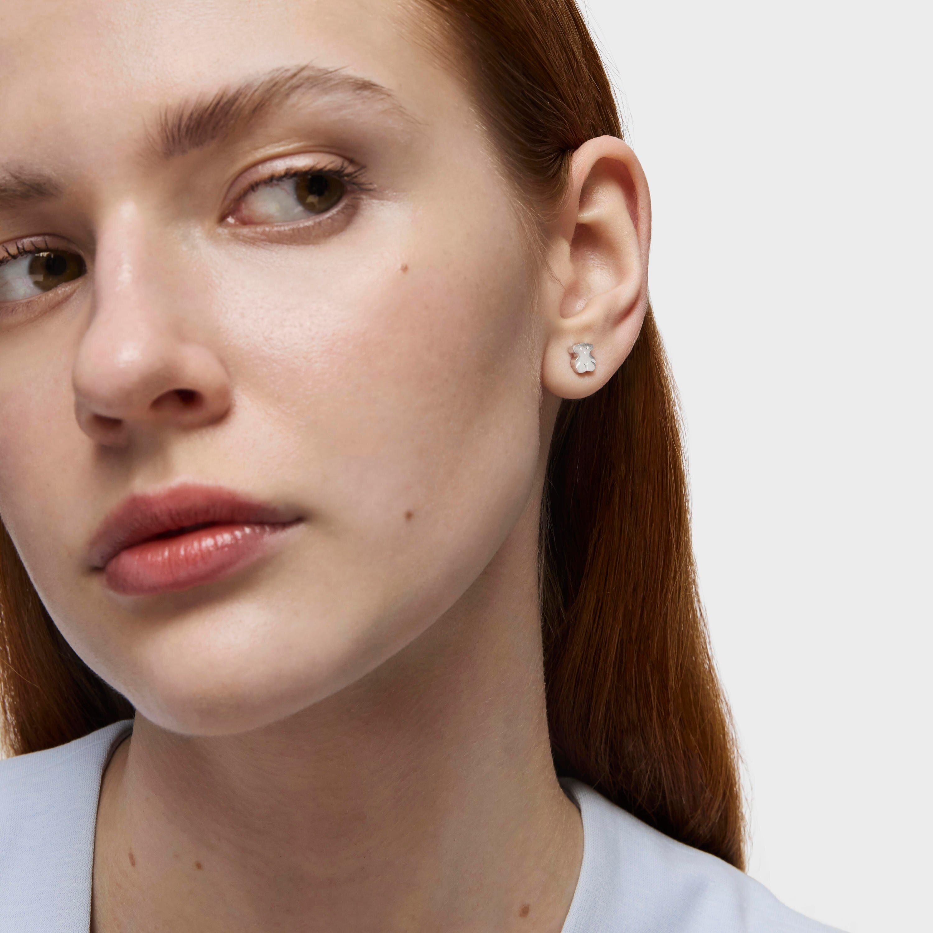 Silver TOUS Puppies Earrings 0,5cm