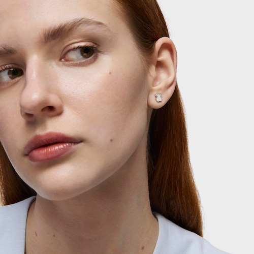 Silver TOUS Puppies Earrings 0,5cm