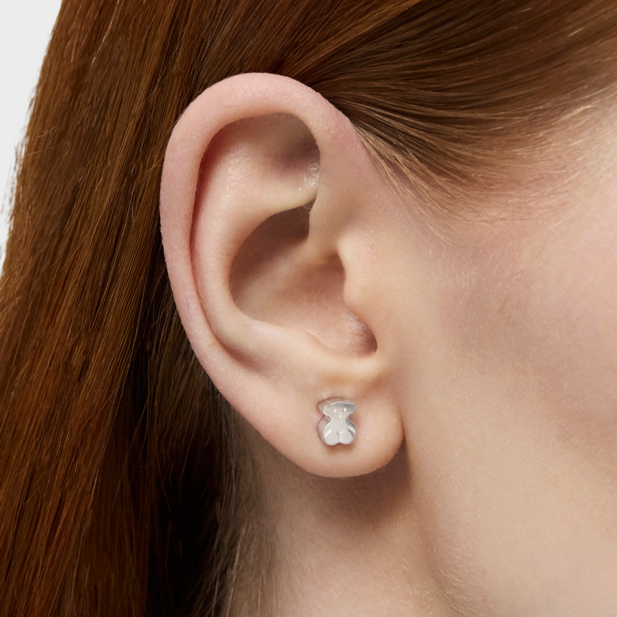 Silver TOUS Puppies Earrings 0,5cm