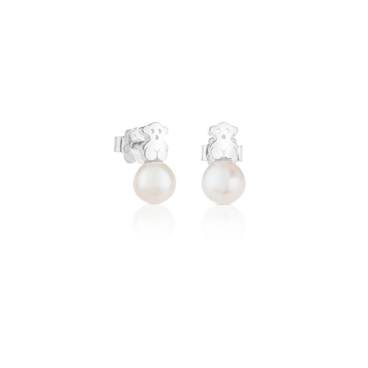 Silver TOUS Puppies Earrings with pearls