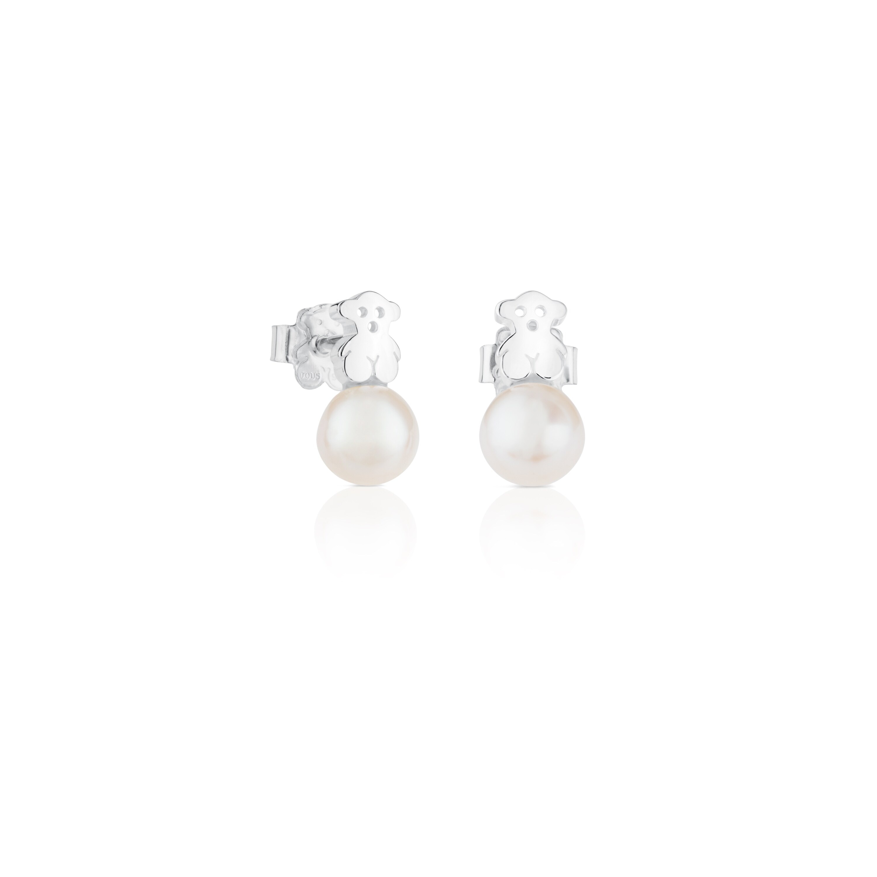 Silver TOUS Puppies Earrings with pearls