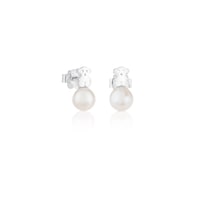 Silver TOUS Puppies Earrings with pearls