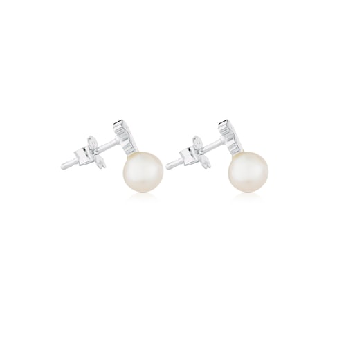 Silver TOUS Puppies Earrings with pearls