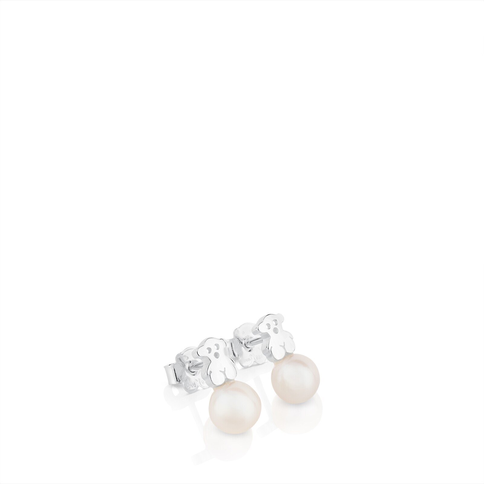 Silver TOUS Puppies Earrings with pearls