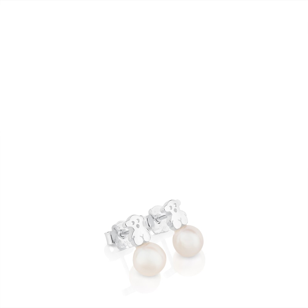 Pendientes de plata y perlas cultivadas Puppies image number 3
