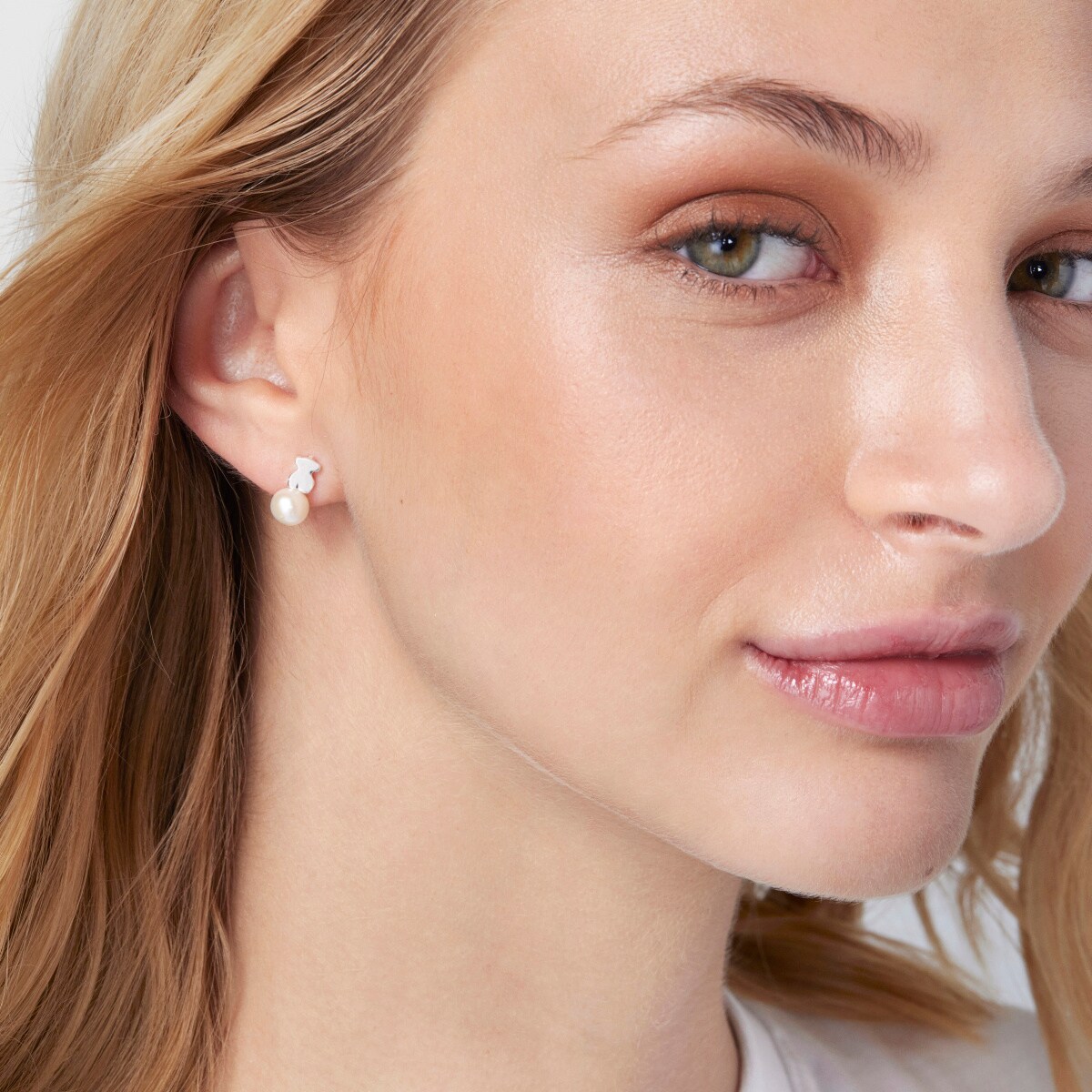 Silver TOUS Puppies Earrings with pearls