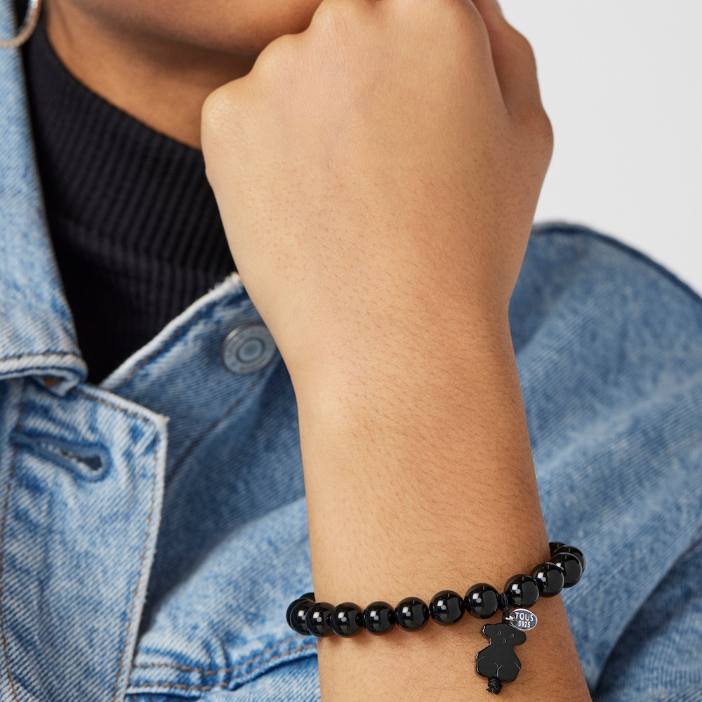 Silver TOUS Color Bracelet with Onyx
