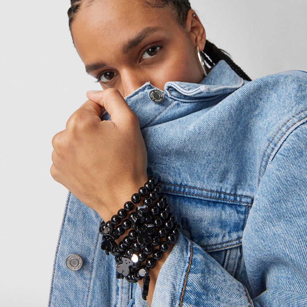 Pulsera de plata y &oacute;nix TOUS Color