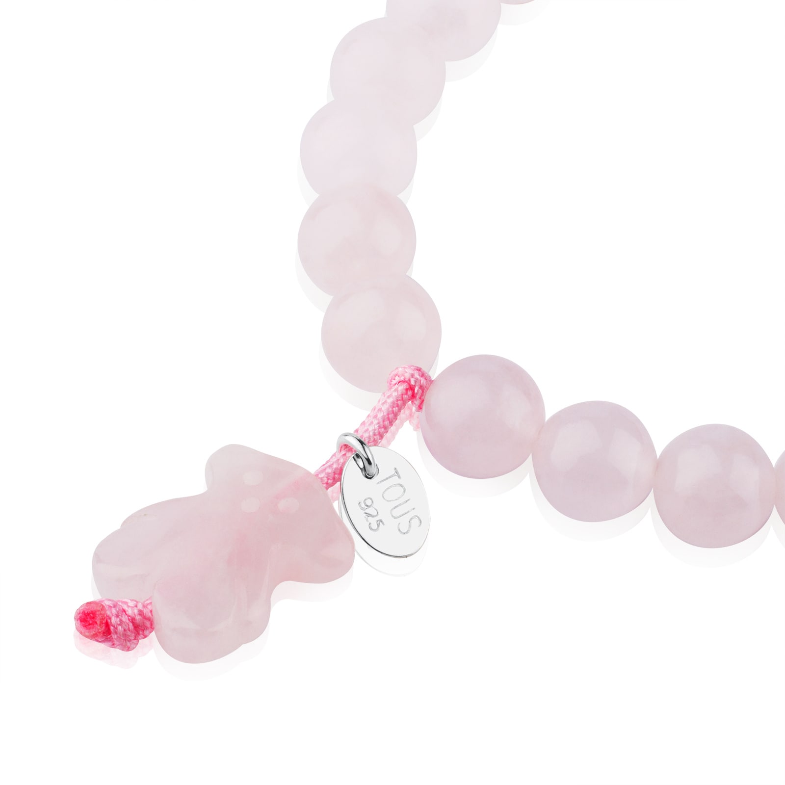 Silver TOUS Color Bracelet with pink quartz