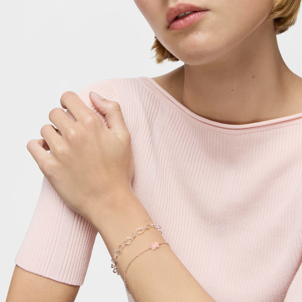 Silver TOUS Color Bracelet with Quartz Bear motif
