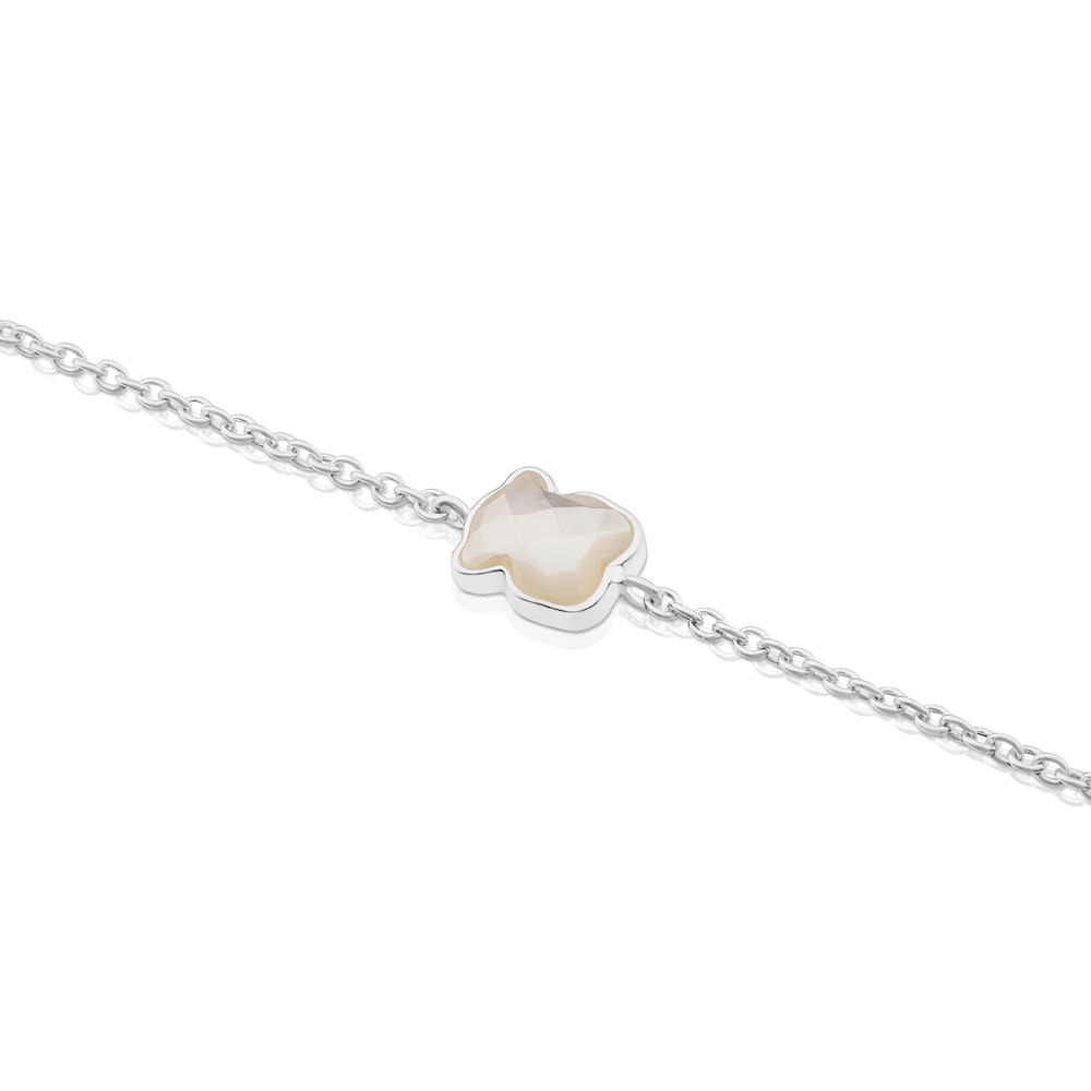 Silver TOUS Color Bracelet with faceted mother-of-pearl