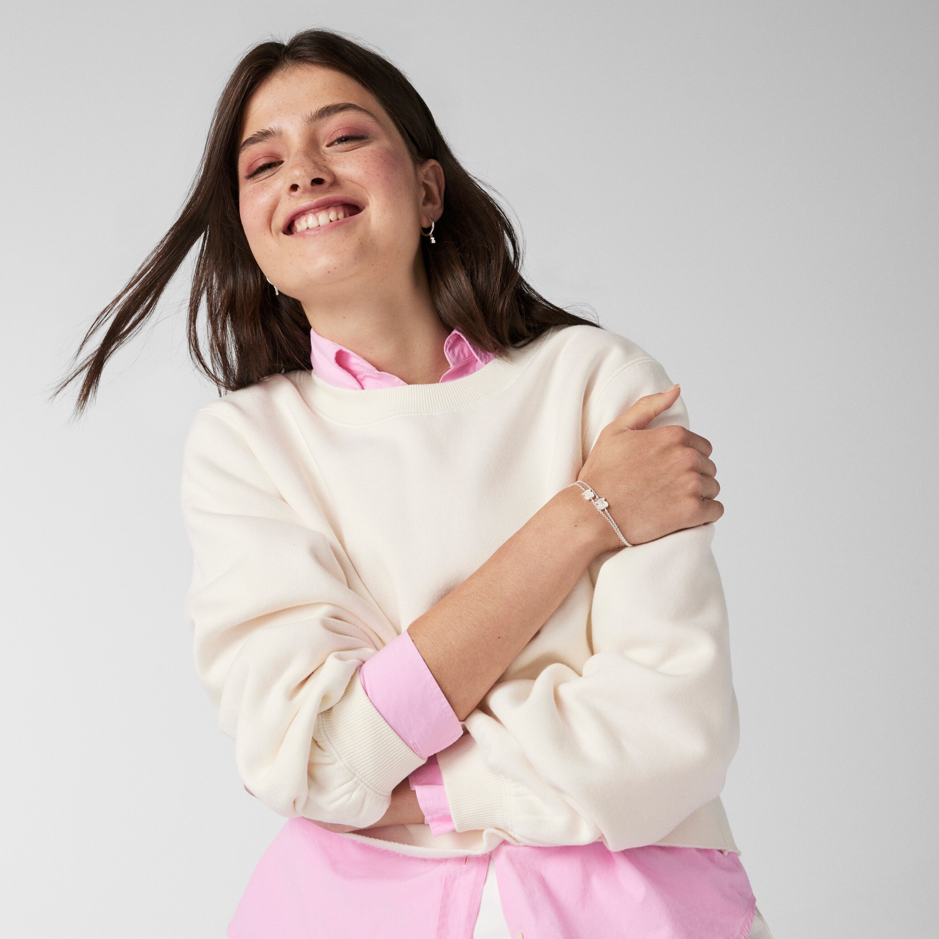 Silver TOUS Color Bracelet with faceted mother-of-pearl