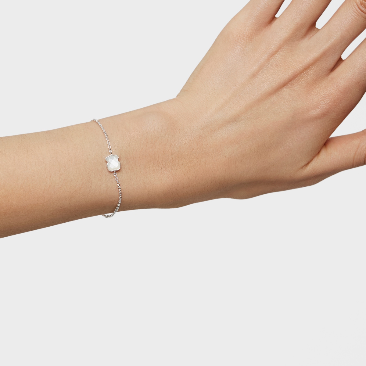 Silver TOUS Color Bracelet with faceted mother-of-pearl
