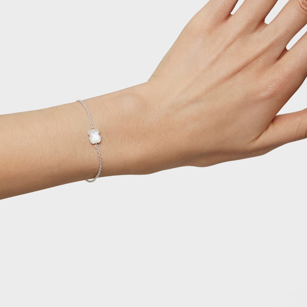 Silver TOUS Color Bracelet with faceted mother-of-pearl