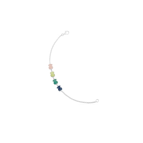 Pulsera de plata con cuatro gemas multicolor TOUS New Color