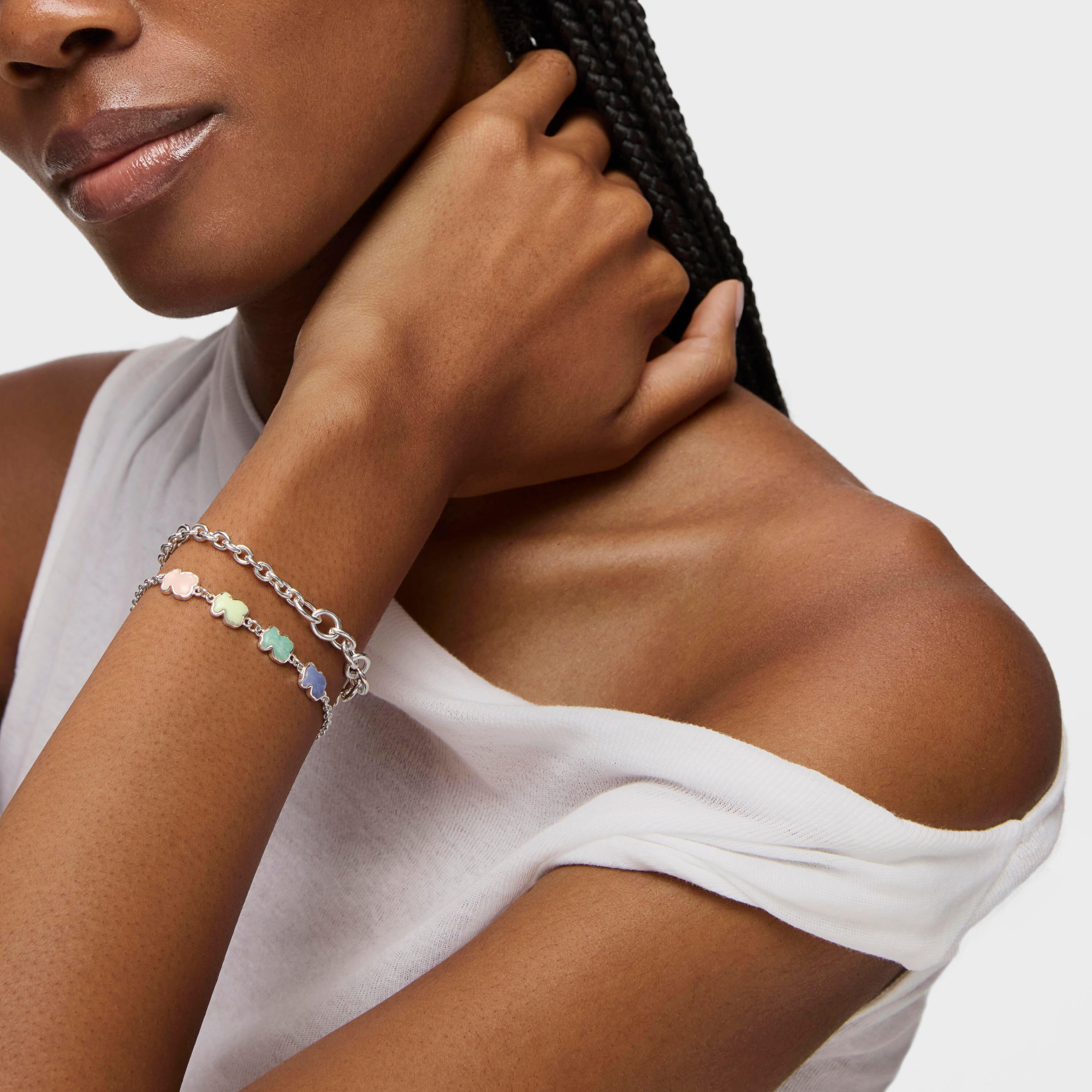 Silver New Color Bracelet with Gems