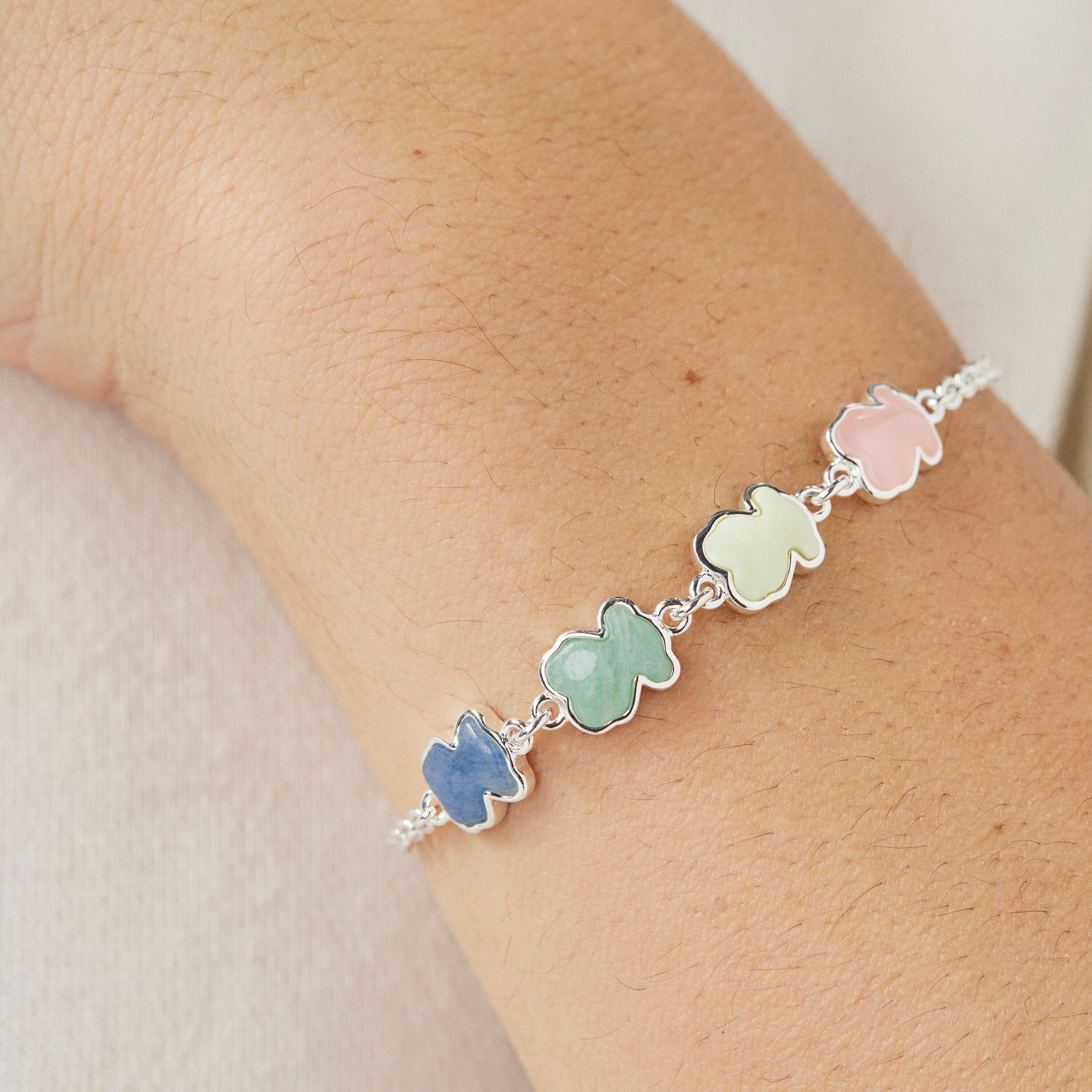 Silver New Color Bracelet with Gems
