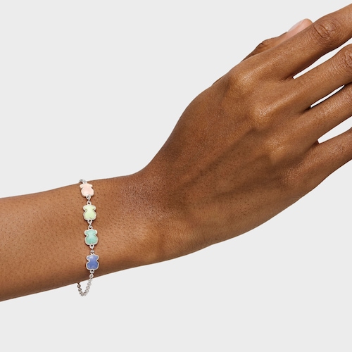 Pulsera de plata con cuatro gemas multicolor TOUS New Color