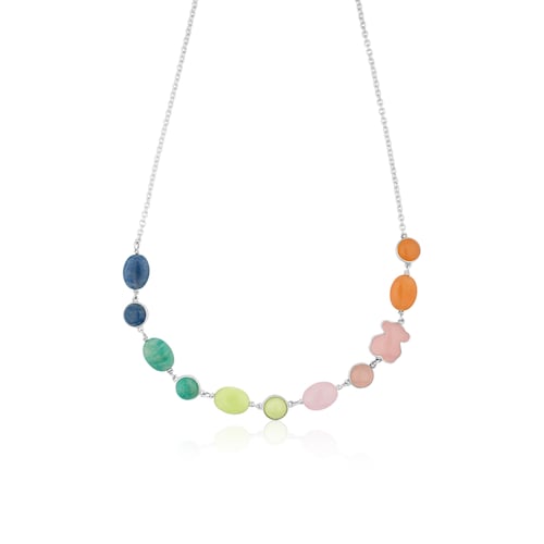 Silver New Color Necklace with Gemstones image number 0