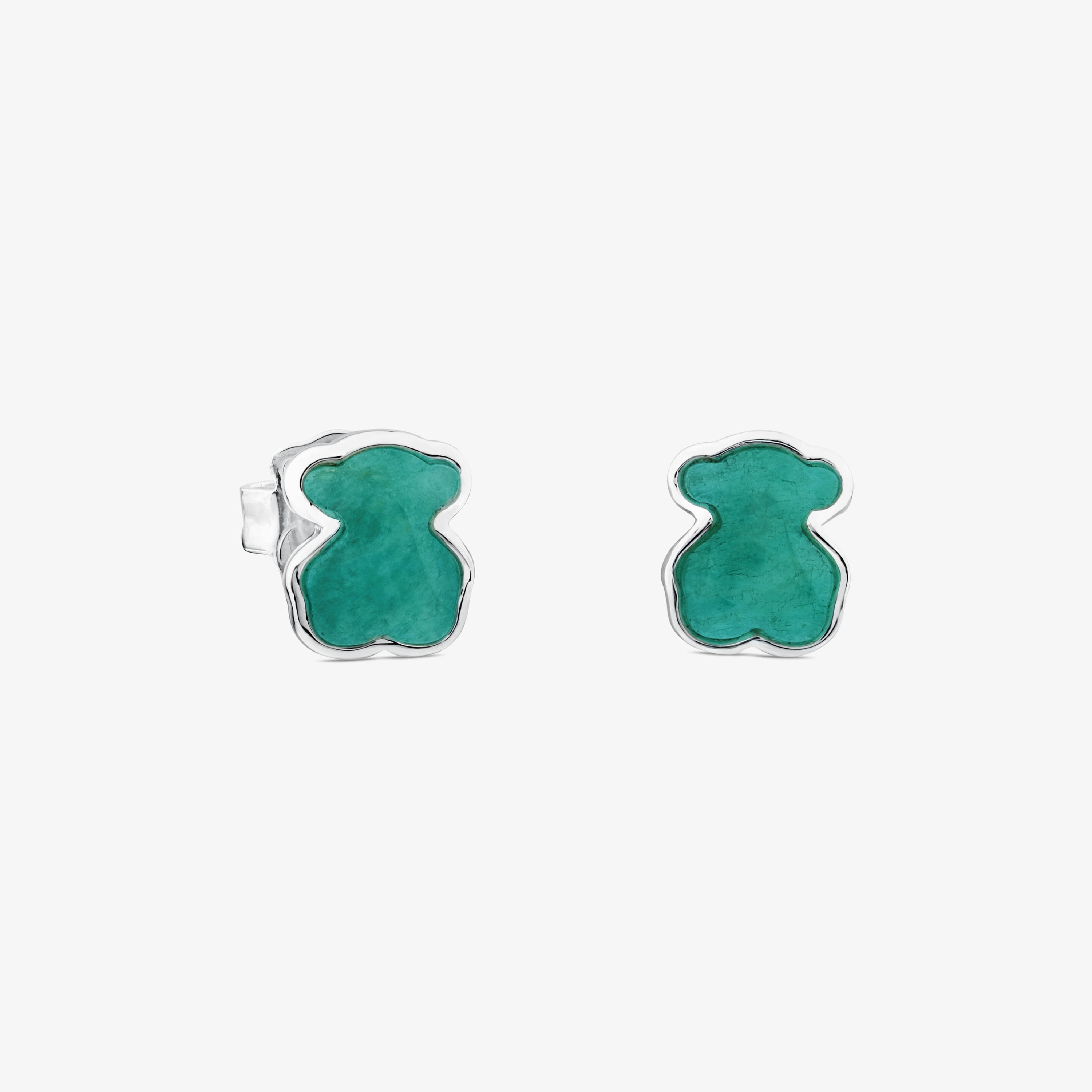 Silver New Color Earrings with Amazonite