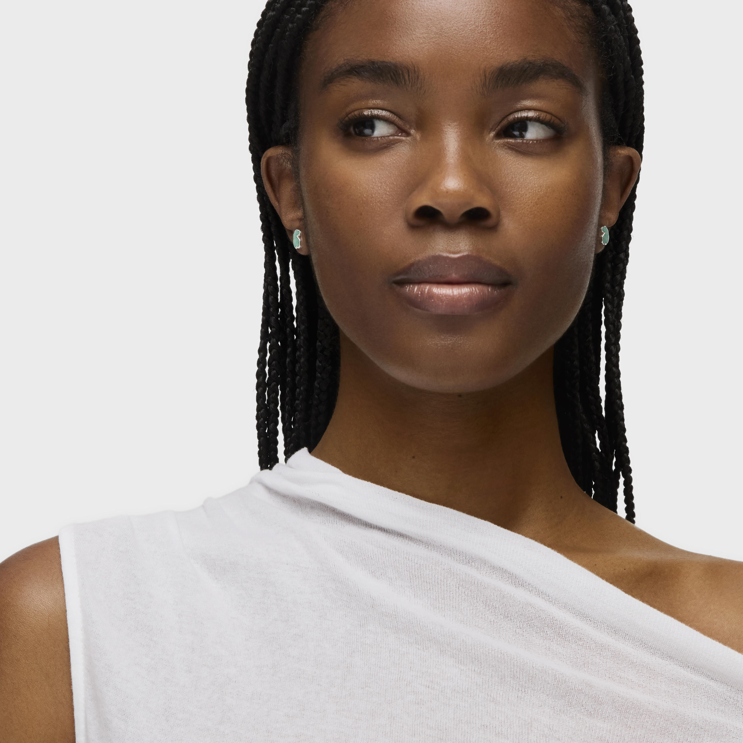 Silver New Color Earrings with Amazonite