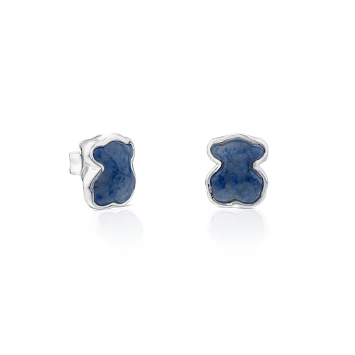 Pendientes de plata con cuarzo con dumortierita New Color