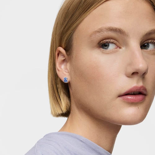 Pendientes de plata con cuarzo con dumortierita New Color