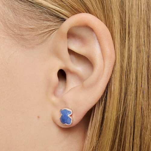 Pendientes de plata con cuarzo con dumortierita New Color