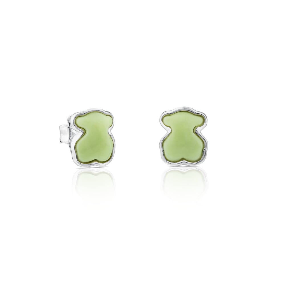 Silver New Color Earrings with Gaspeite