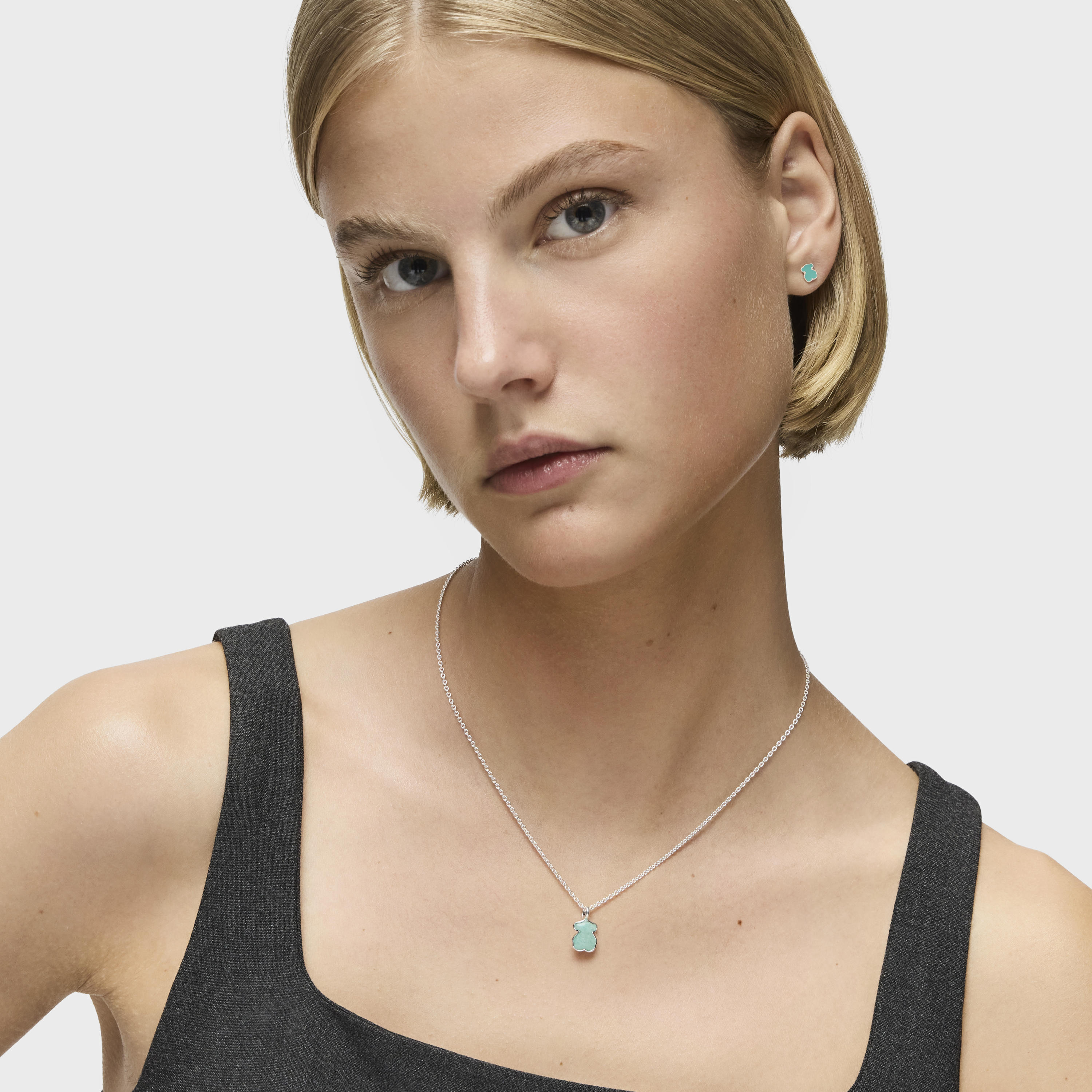 Silver New Color Necklace with Amazonite