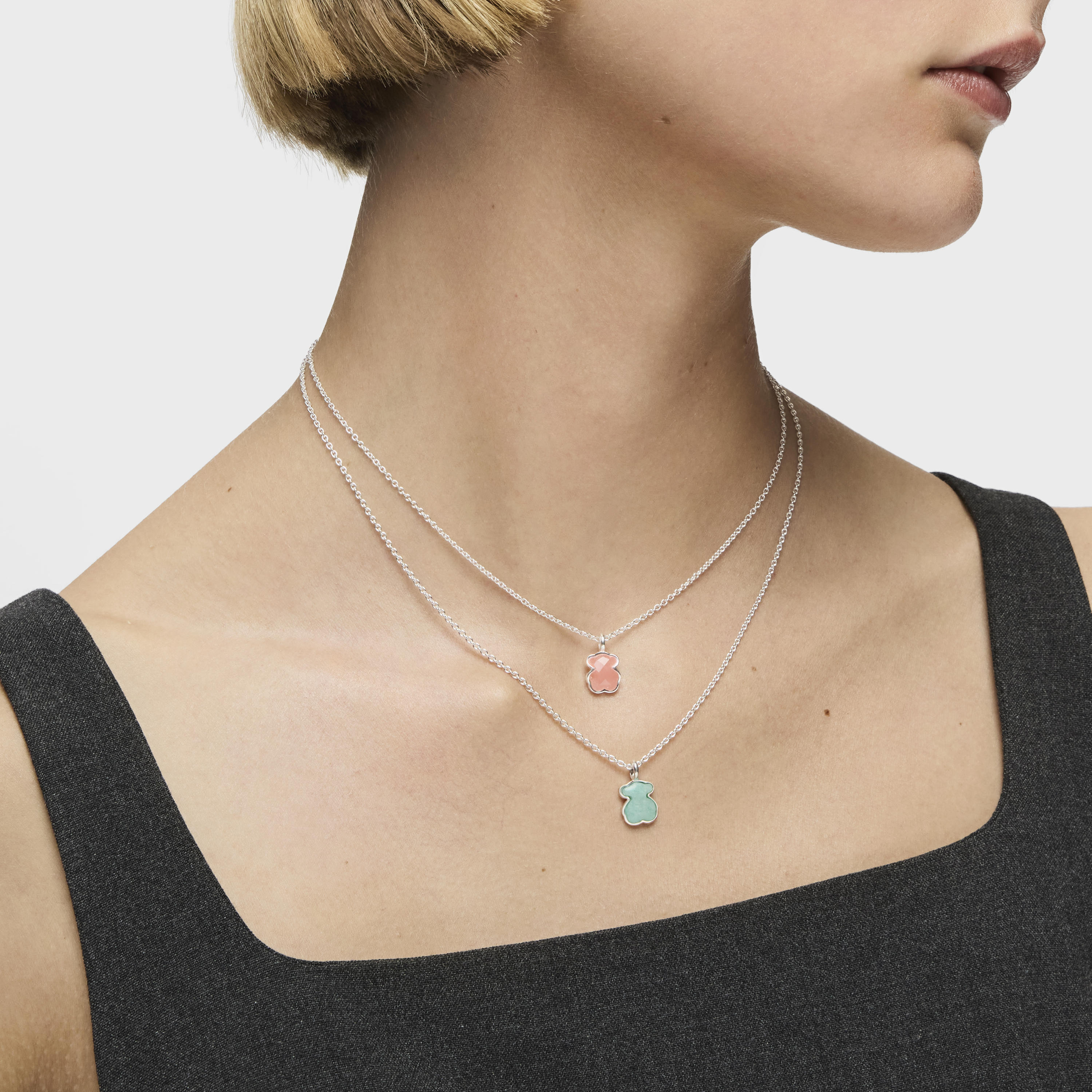 Silver New Color Necklace with Amazonite