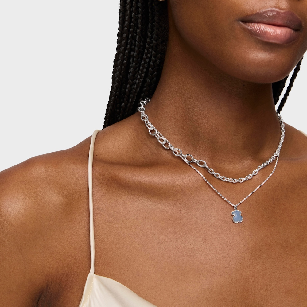 Collar de plata con cuarzo de dumortierita New Color image number 4