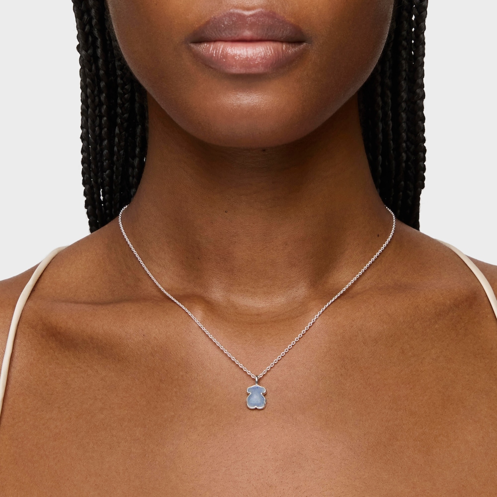 Collar de plata con cuarzo de dumortierita New Color image number 5
