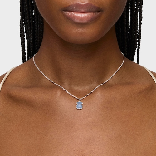 Collar de plata con cuarzo de dumortierita New Color