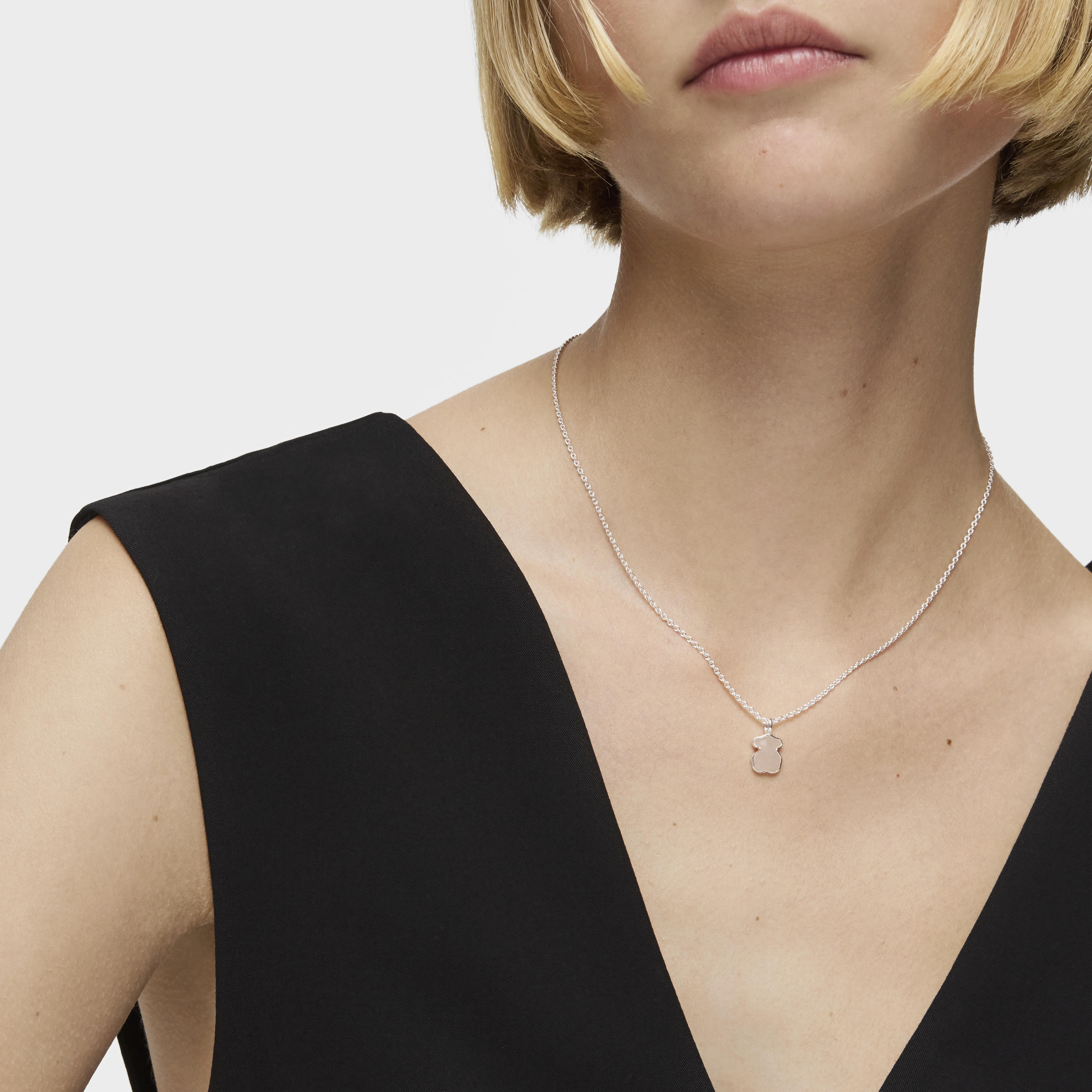 Silver New Color Necklace with Quartz