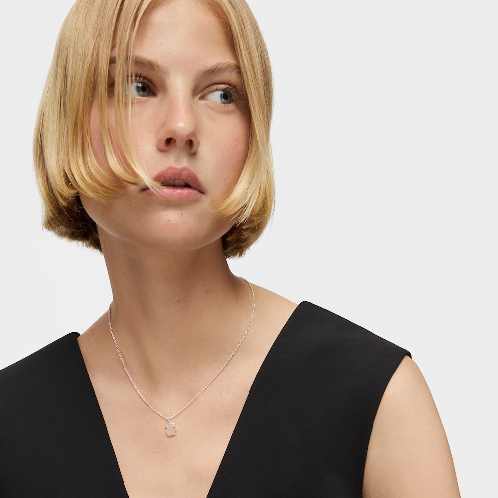 Silver New Color Necklace with Quartz