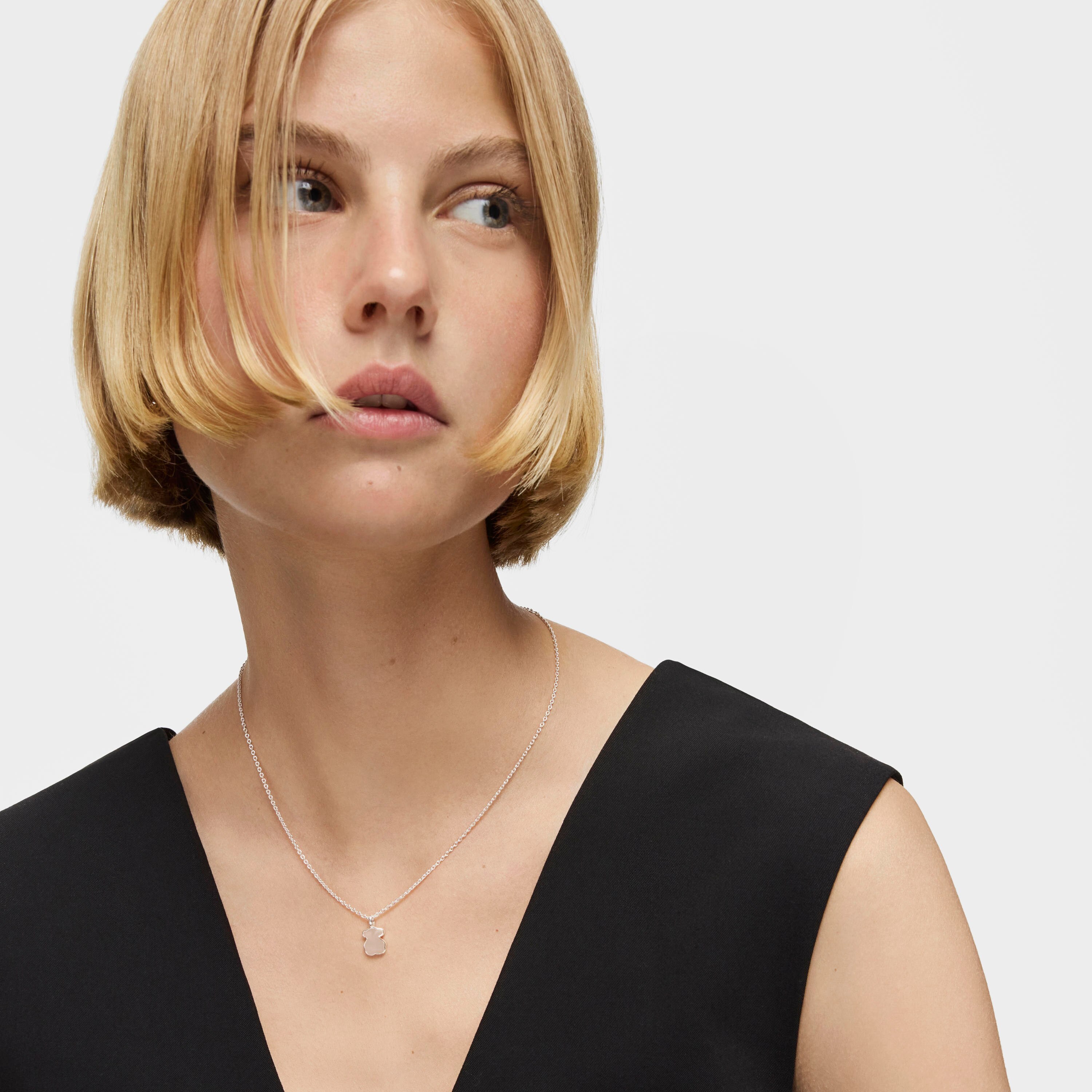 Silver New Color Necklace with Quartz