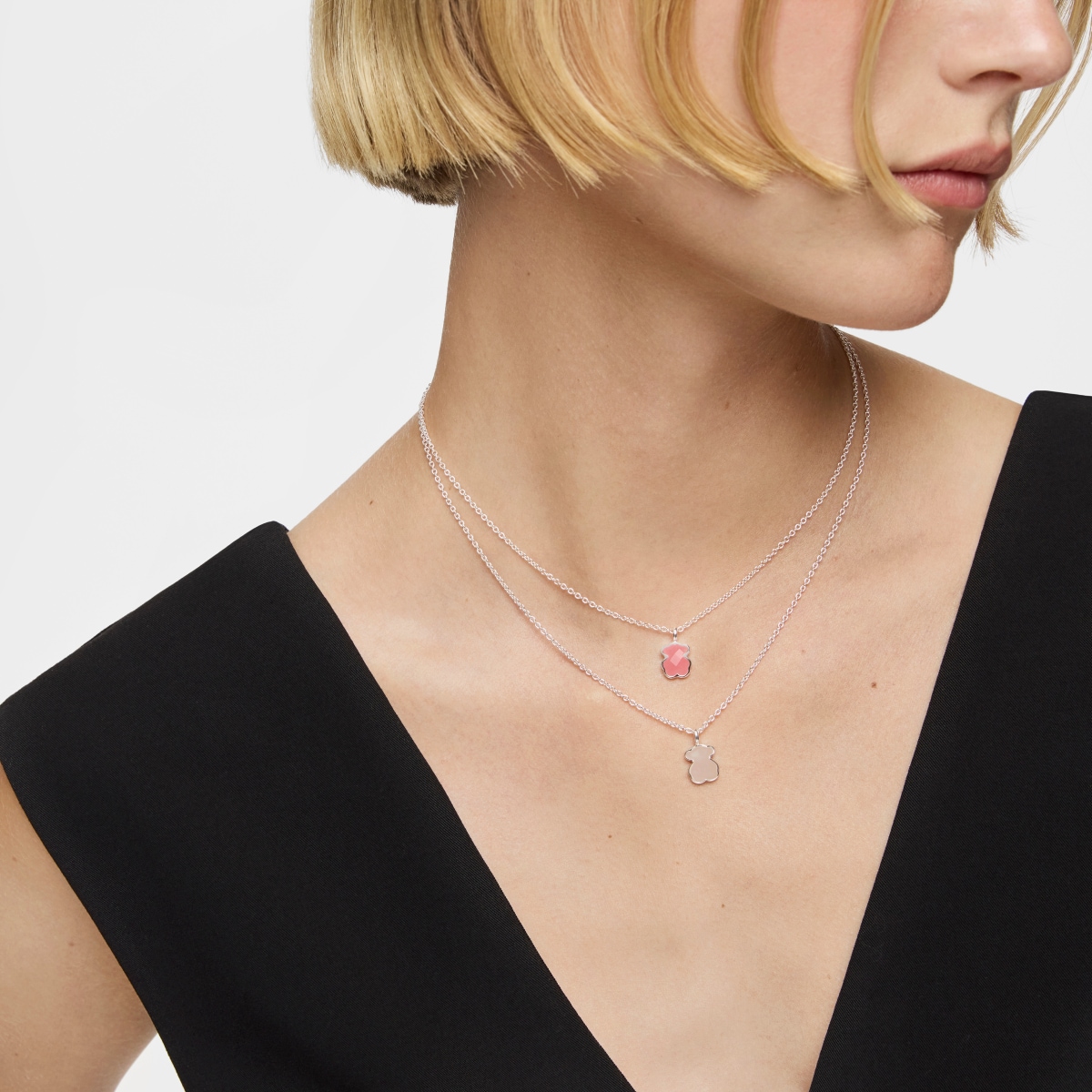 Silver New Color Necklace with Quartz