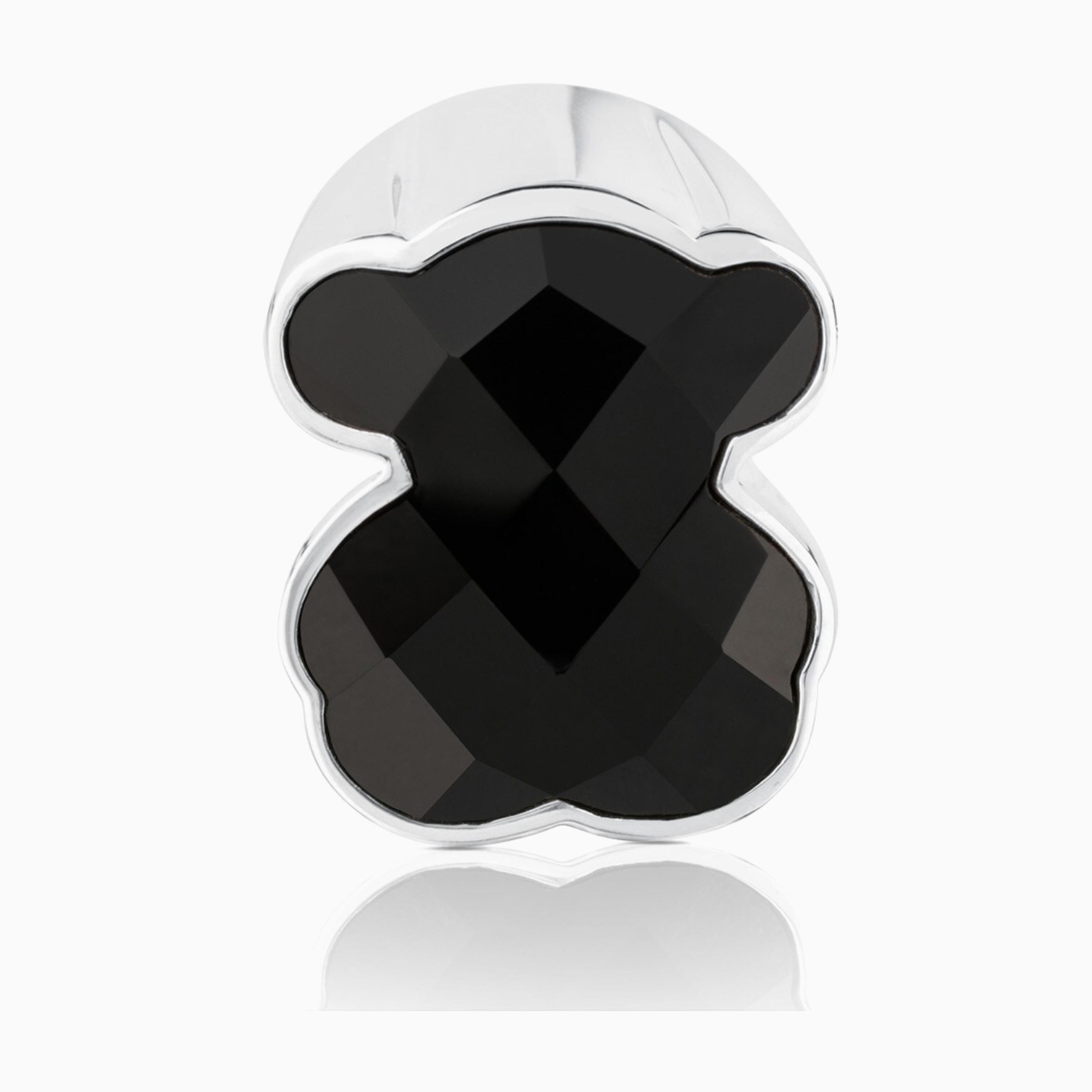 Silver TOUS Color Ring with faceted Onyx