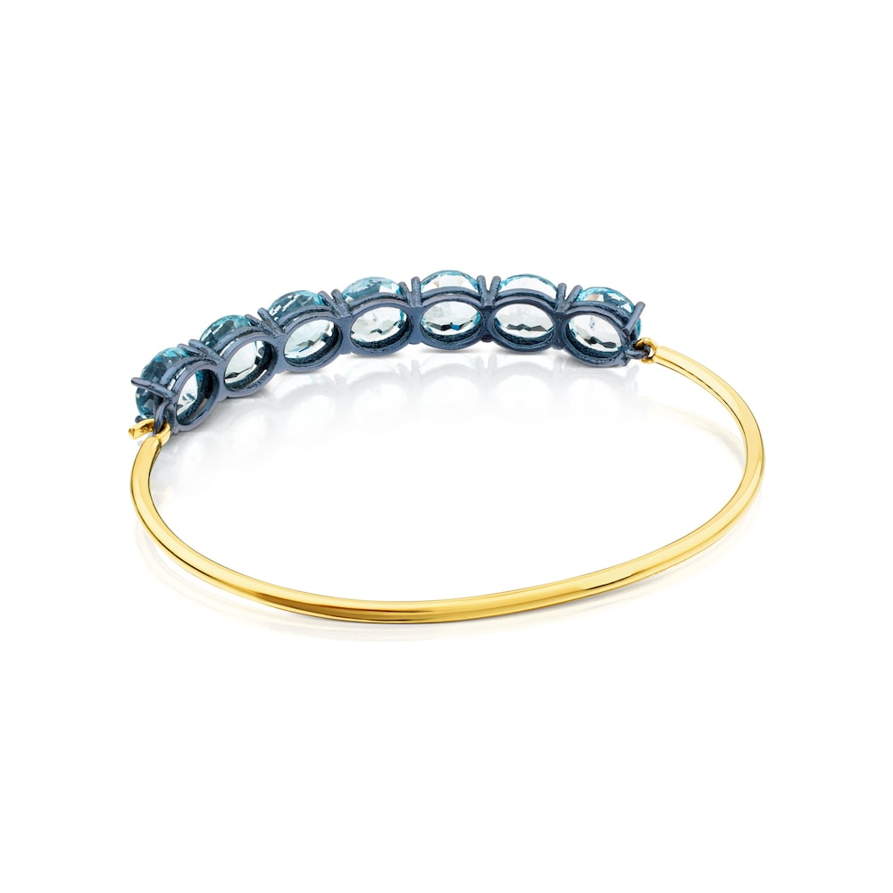 Esclava ATELIER Titanio con oro y topacios