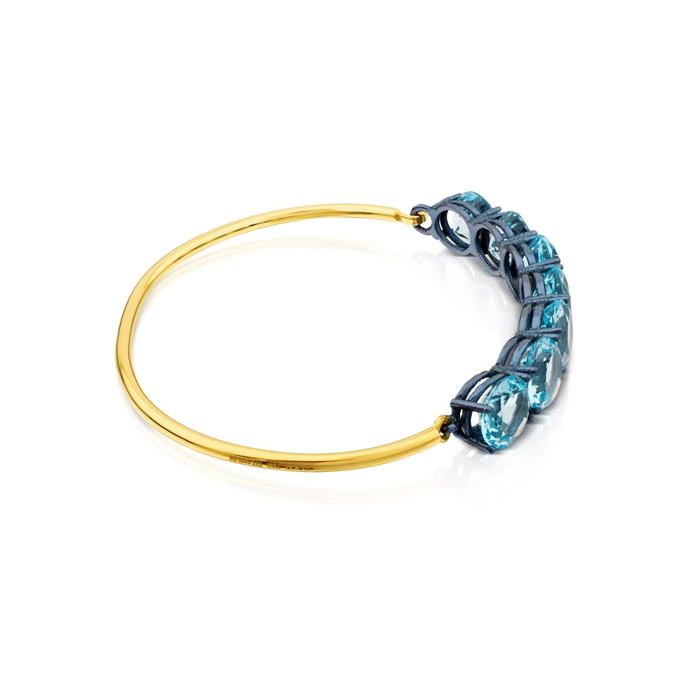 Esclava ATELIER Titanio con oro y topacios